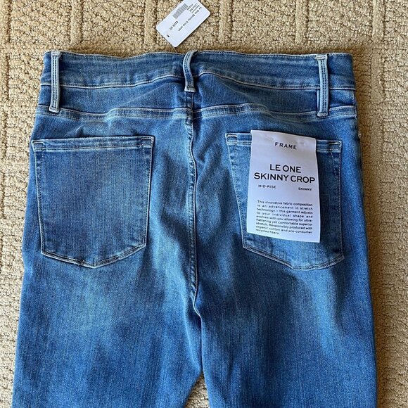 NWT Frame Le One Skinny Crop Mid-Rise Blue Jeans 2 fits size 30-34 - Picture 9 of 10